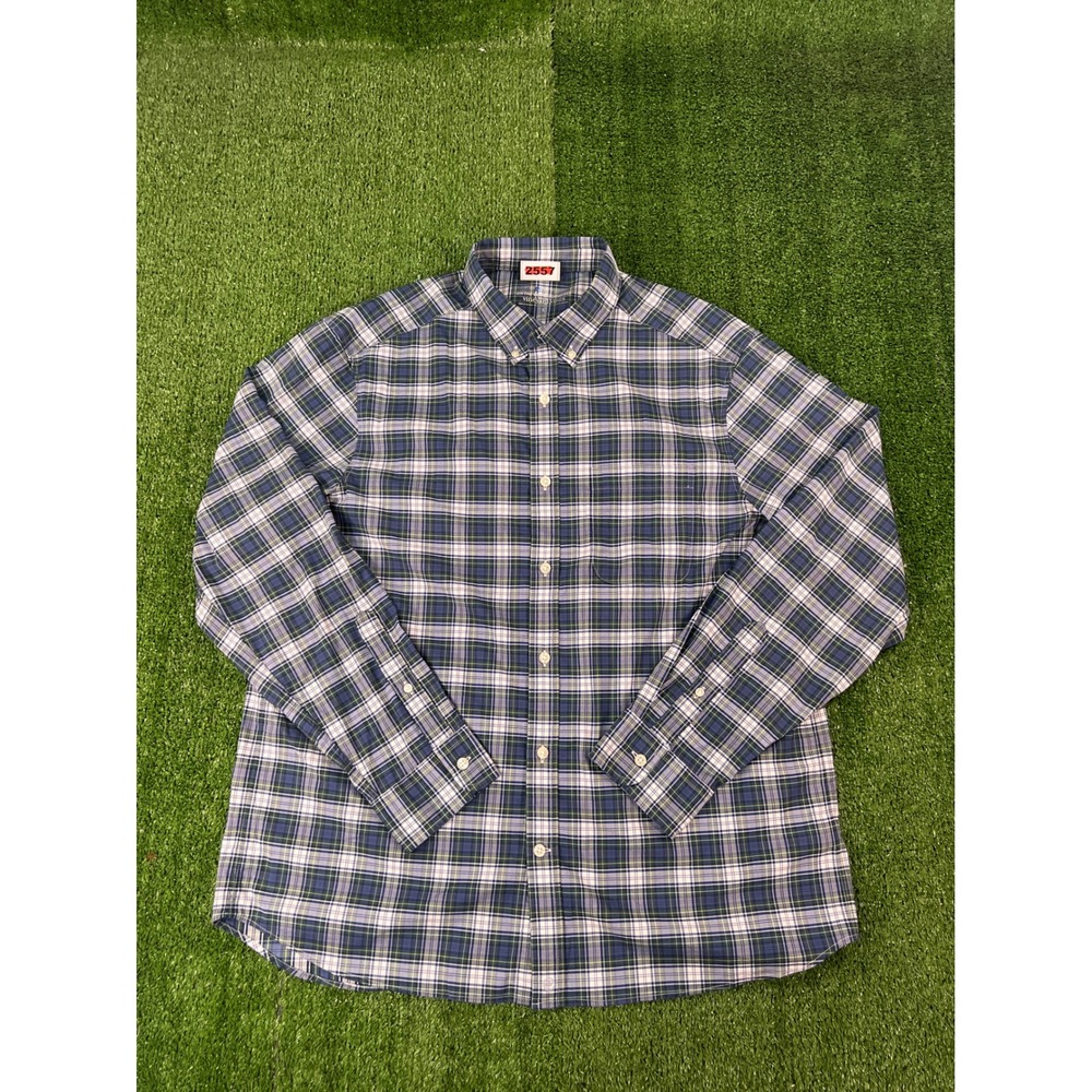 Vineyard Vines Mens Large OTG Performance Plaid Button Down Shirt Blue Green